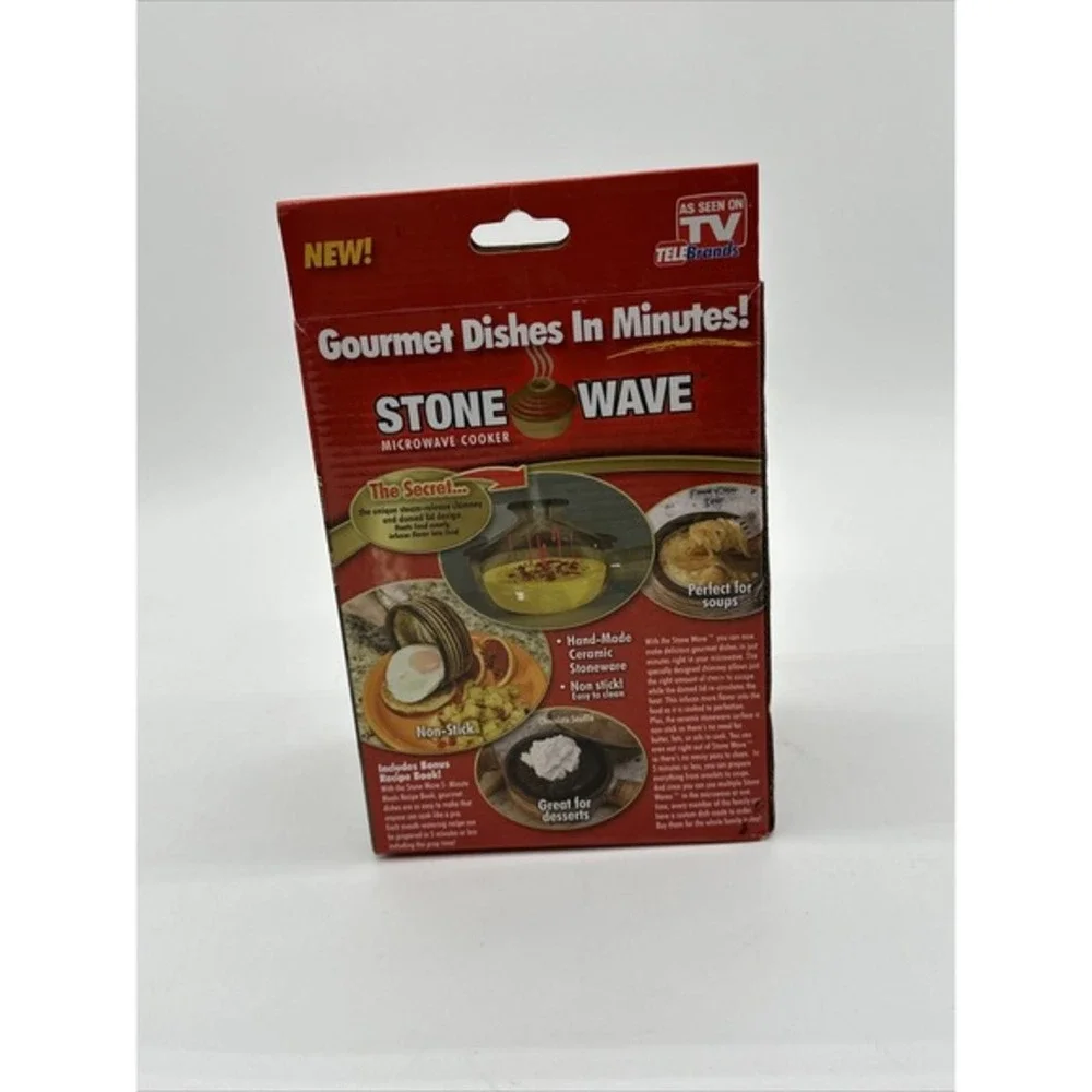 Stone Wave Microwave Cooker Ceramic Stoneware Gourmet Dishes Omelet Soup New Box